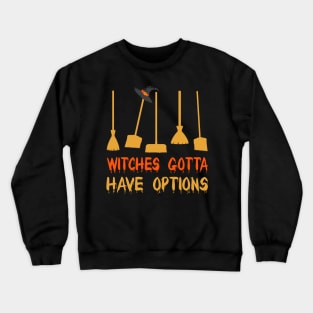 Witch Riding Brooms On A Dark Desert Highways Halloween Crewneck Sweatshirt